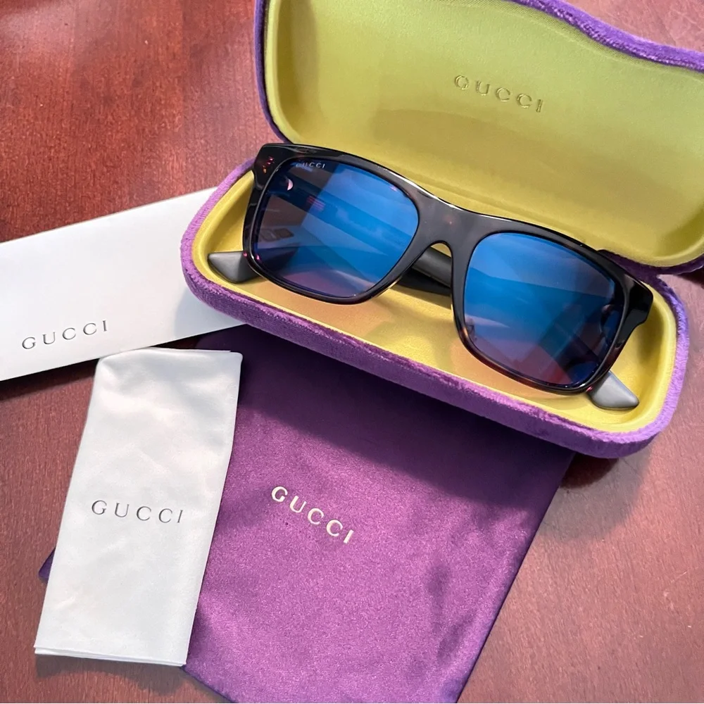Unisex Gucci GG0008S 003 Havana Tortoise Shell Sunglasses 54-19-150 - Picture 10 of 10